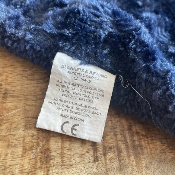 Blankets & Beyond Security Blanket Navy Blue Bear Rosette Swirl Baby Lovey - Picture 6 of 7